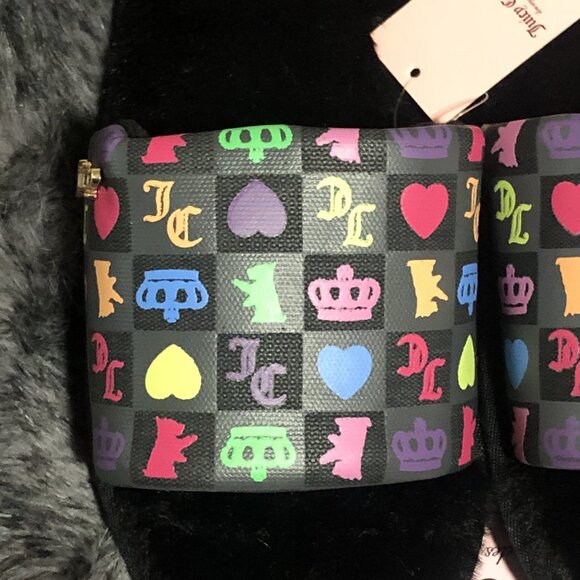 Juicy Couture JC-Hrish 2 Faux Fur Slides Slippers Women's, Size L (9-10), Black - Picture 2 of 6